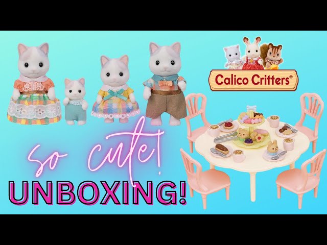 New! Calico Critters Latte Cat Family & Sweets Party Playset #Gifted #CalicoCritters #Unboxing