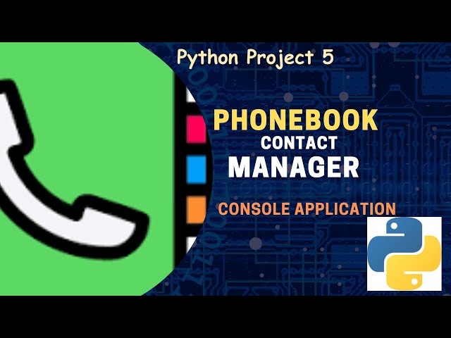 PhoneBook Contact Manager || Python Projects for Beginners #5