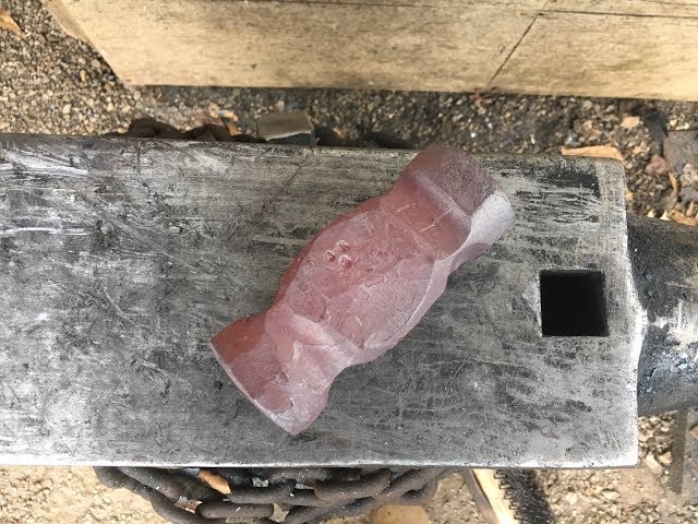 Blacksmithing/ toolmaking. Forging a rounding hammer without a striker or power hammer