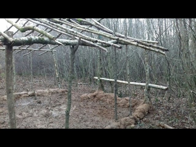 PRIMITIVE TECHNOLOGY. MUD AND STONE HUT part 03