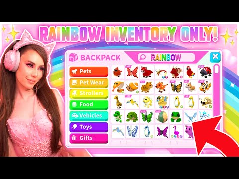 RAINBOW ONLY Inventory Challenge On A BRAND NEW ACCOUNT! Adopt Me Trade Challenge... Roblox