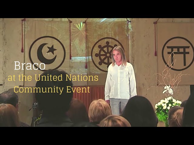 Braco at the United Nations Community Event | Peace Pole