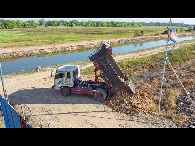 Get Starting New Project Filiand One Day Successfully 100% By Dump Truck And Old Bulldozer