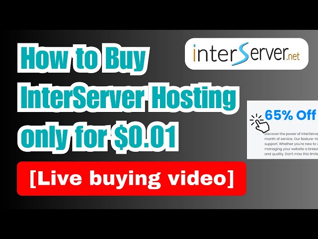 How to Buy InterServer Hosting only for $0.01 [Live buying video]