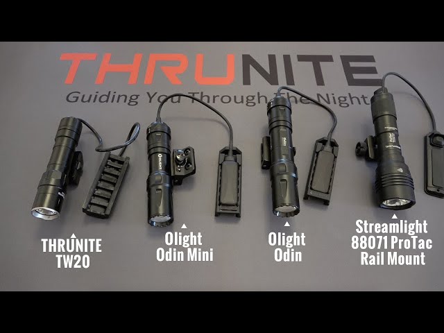 The Best Rifle Light Comparison:THRUNITE TW20 vs Olight Odin Mini & Odin vs Streamlight 88071 HL-X