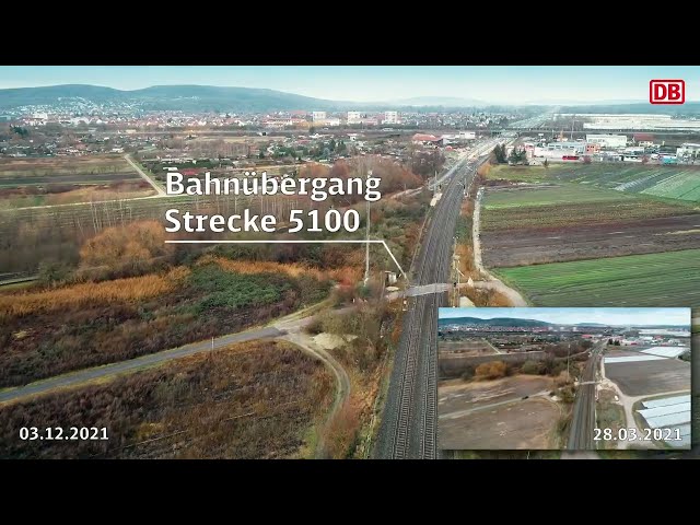 4-gleisiger Ausbau Hallstadt–Breitengüßbach: Überflug der Baustelle im Dezember 2021 und Januar 2022