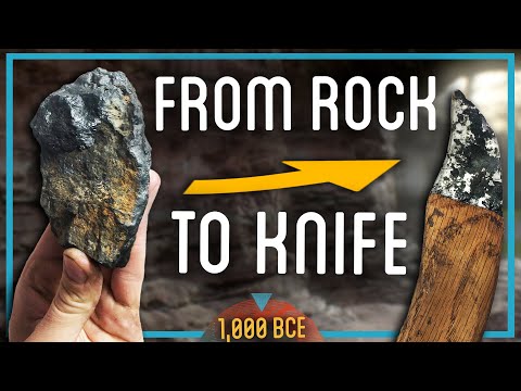 From Rock to Iron to KNIFE (Handmade Knife Forged from Rock)
