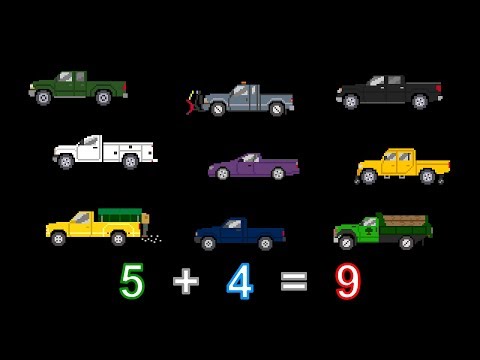 Vehicle Math - Addition 2 - With Trucks, Buses & Emergency Vehicles - The Kids' Picture Show