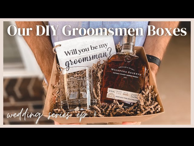 Customized DIY Groomsmen Proposal Boxes! Whiskey Glass Etching with Cricut | Wedding Series Ep 4