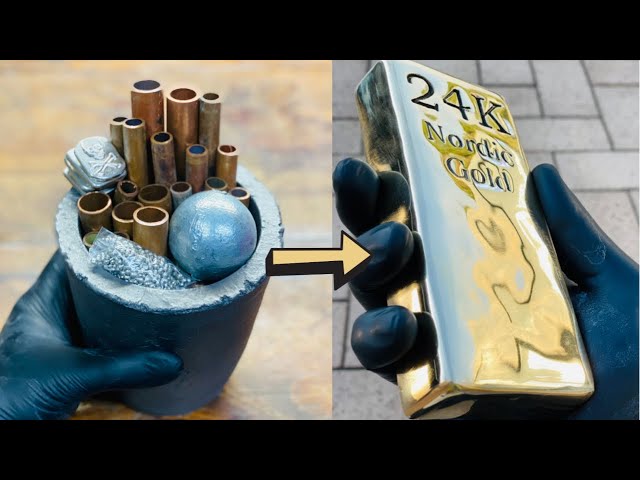 Nordic Gold Casting At Home - Trash To Treasure - ASMR Metal Melting - BigStackD Copper Alloy