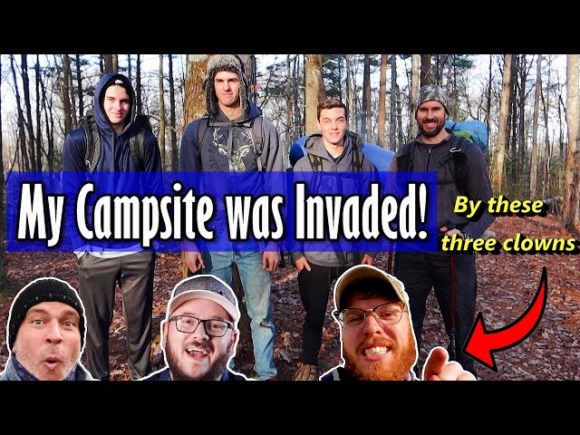 Three YouTubers Invaded my Campsite! \\ Winter Backpacking at Red River Gorge
