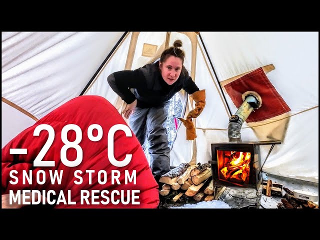 -28° Winter Camping 4 Days Snowstorm & Medical Rescue