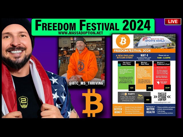 Bitcoin Freedom Festival May 4th 2024 in Windsor Connecticut Tickets www.massadoption.net