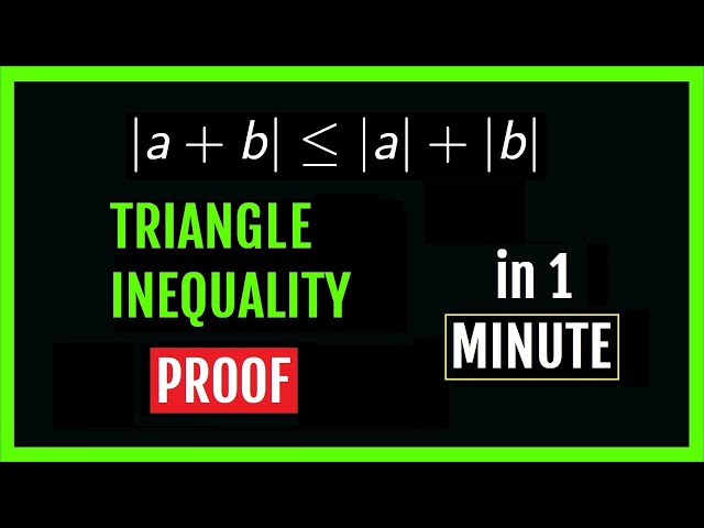 ⚠️TRIANGLE INEQUALITY PROOF in 1 MINUTE, Real numbers, Calculus inequalities, #shorts