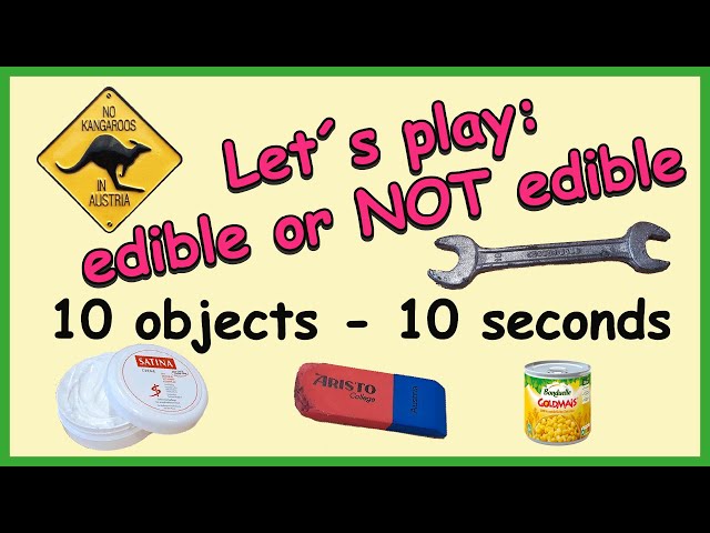 lets play edible or not edible. 10 objects, 10 seconds