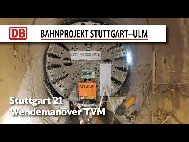 Tunnelbohrer wendet im Berg | Stuttgart 21