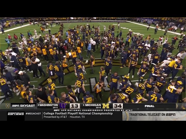 Michigan Football Highlights from the College Football Playoff Final (SkyCam, stadium announcer)