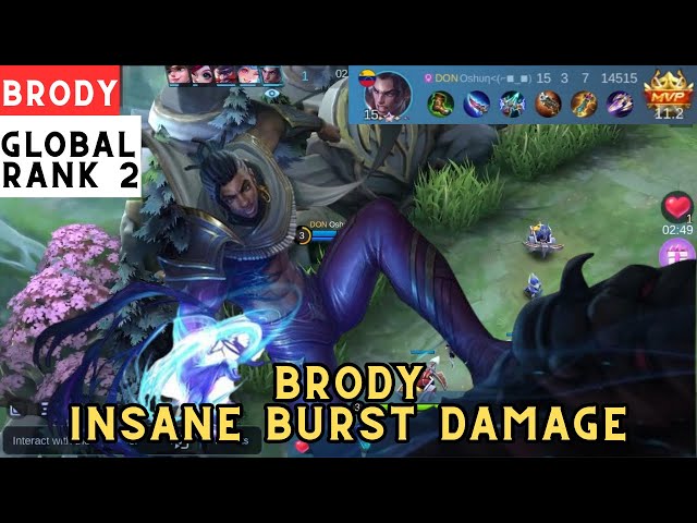 INSANE BURST DAMAGE! Global Rank 2 Brody Gameplay - Mobile Legends