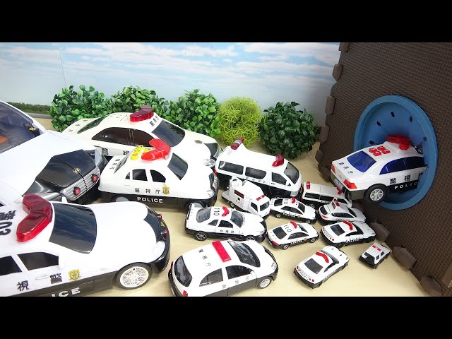Many Size of Police Car Toy Collection Big Spo Spo Cube Box DIY