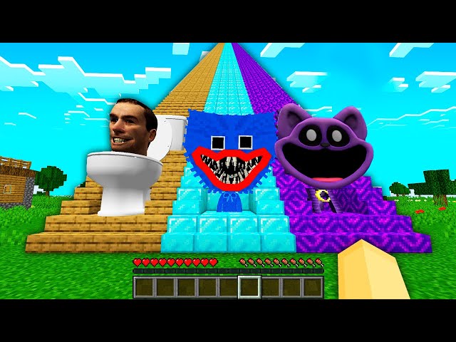 Where do lead NEW STAIRS SMILING CRITTER in Minecraft ? SKIBIDI TOILET vs HUGGY WUGGY vs CATNAP ?