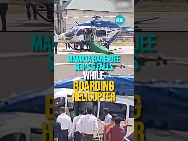 Bengal CM Mamata Banerjee Slips & Falls While Boarding Helicopter | LS Election