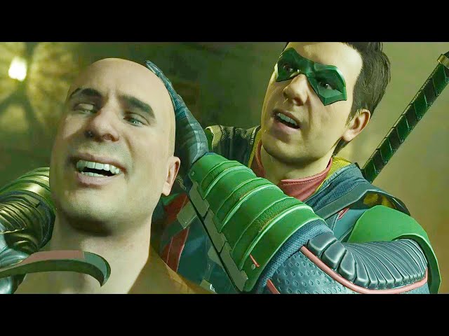 Damian Wayne Kills Arkham Asylum Prisoner in front of Batman Scene 4K Ultra HD