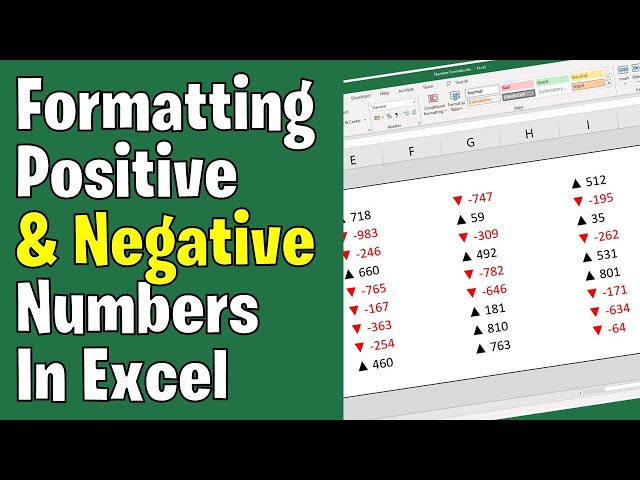 Formatting Positive & Negative Numbers In Excel