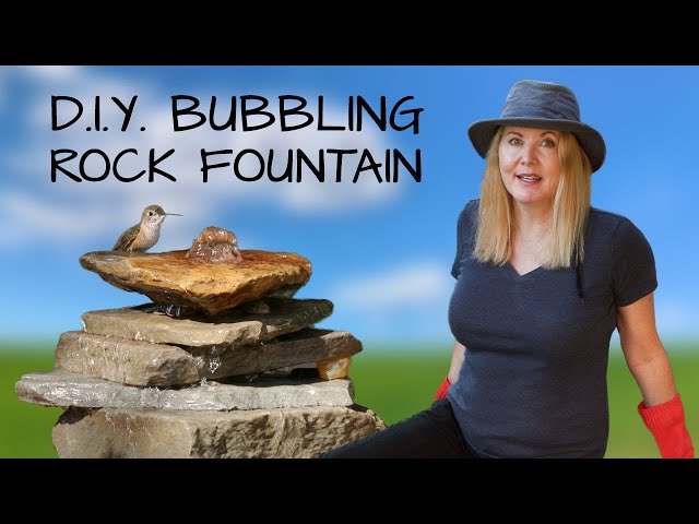 D.I.Y. STACKED ROCK WATER FEATURE