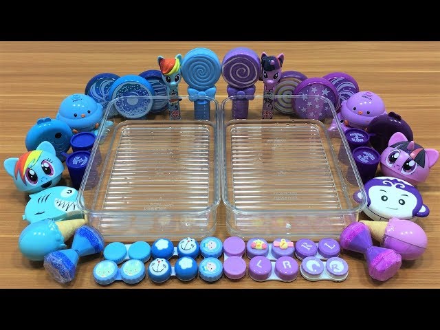 Mixing Clay and Beads Into Clear Slime ! Blue Vs Purple Special Series Part 10 Satisfying Slime