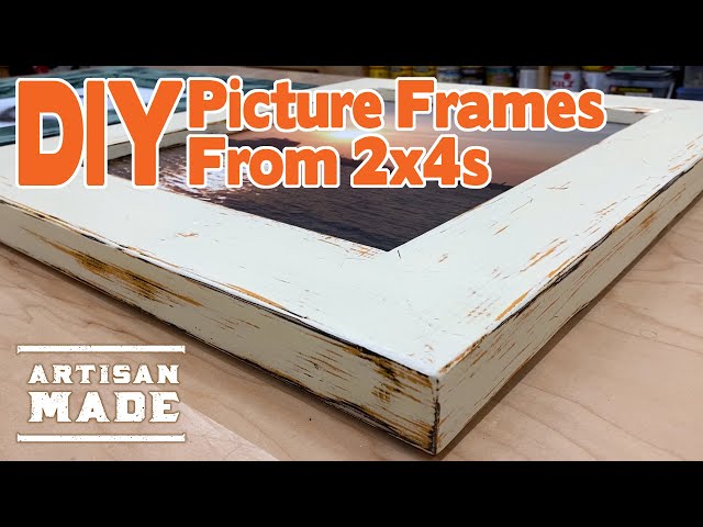 How to Make a Picture Frame with a 2x4 / DIY Weathered Canvas Frame / DIY Woodworking