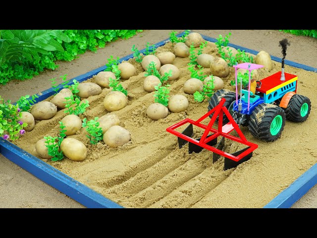 Diy mini tractor making agriculture cultivator for Potato Farming | pough machine @sanocreator