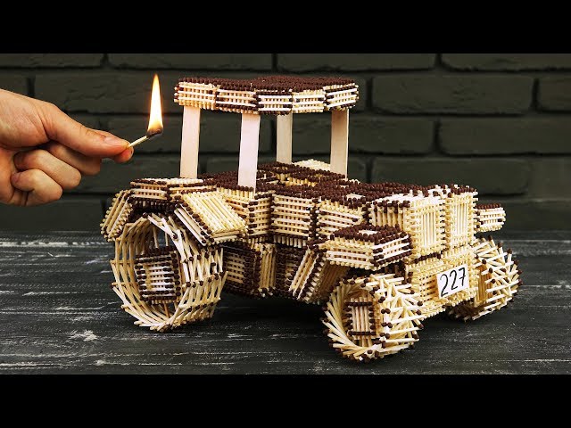 How to Make Tractor John Deere from Matches Without Glue