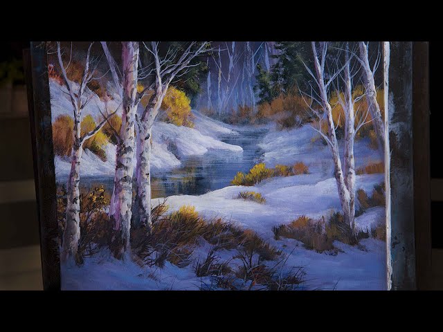 Colorful Winter Birch - Landscape painting