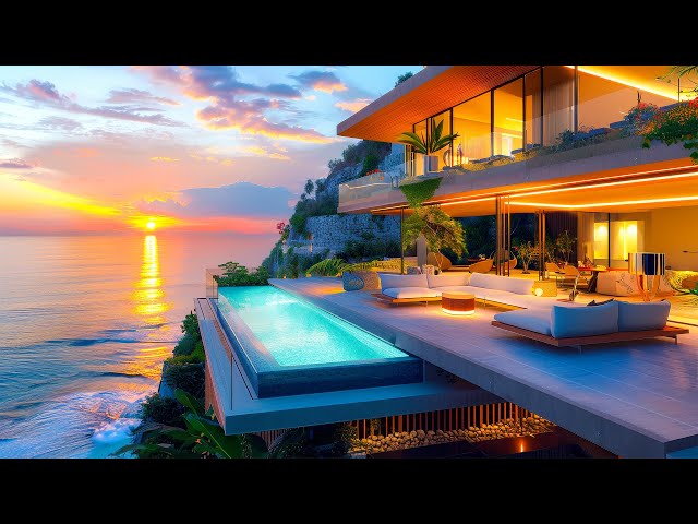 Seaside Smooth Jazz Calm - Relaxing Jazz Music with Luxury Villa - Gentle Jazz Music in the Morning