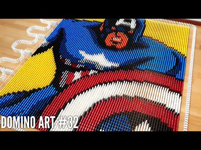 CAPTAIN AMERICA MADE FROM 6,000 DOMINOES | Domino Art #32