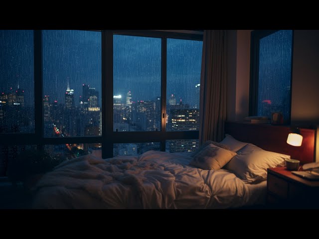 Bid Farewell To Insomnia - Combat Stress With Heavy Rain And Strong Thunder Sound On Window At Night