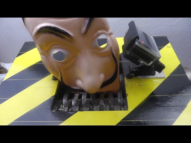Shredding Machine Crushing: Guy Fawkes Anonymous Mask Destruction  Satisfying Video