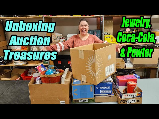 Unboxing Auctions Treasures of Jewelry, Coins, Pewter, Coca-cola and more!