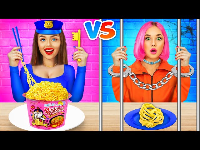Rich Vs Broke Food in Jail! Eating Expensive Police VS Cheap Prisoner Yummies by RATATA CHALLENGE