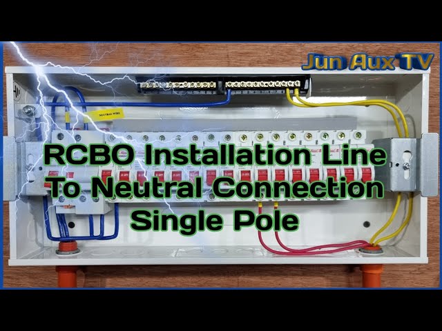 RCBO Installation Line to Neutral Connection Single Pole MCB