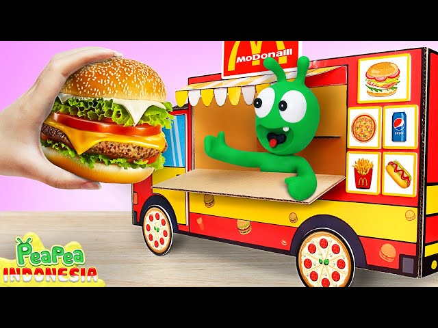 Pea Pea Pura-pura Main Jualan Makanan - video lucu untuk anak-anak