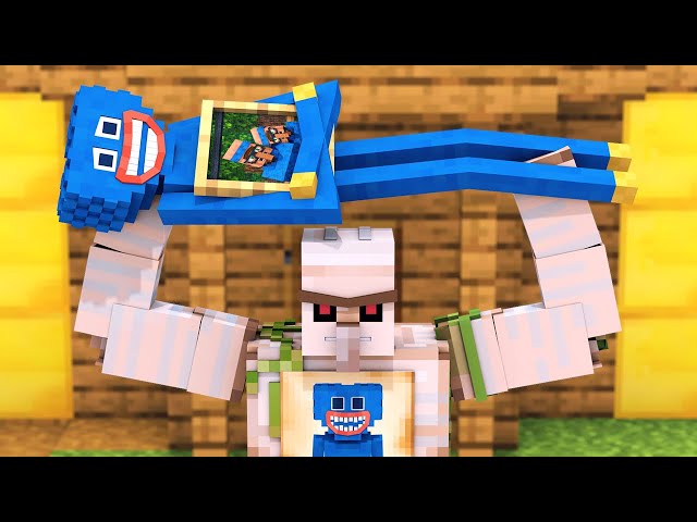 Huggy Wuggy vs Villager 4 - Minecraft Animation