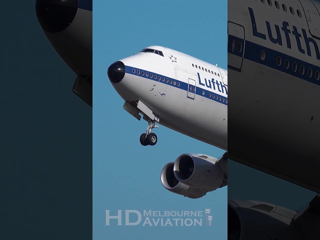 RETRO Lufthansa Boeing 747-8i Takeoff at San Francisco Airport SFO #shorts