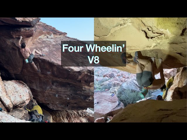 Four Wheelin’ V8 (7B+) (Multiple Camera Angles) - Gateway Canyon • Red Rock Bouldering (NV)