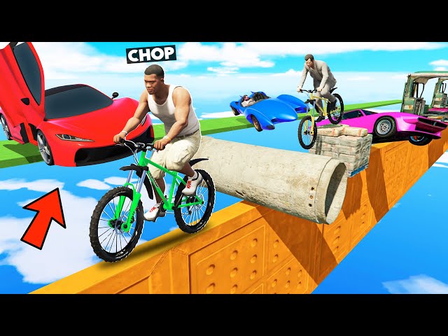 GTA 5 CHOP OVERTAKE AND GETAWAY FROM FROSTY IN CARS VS RUNNERS