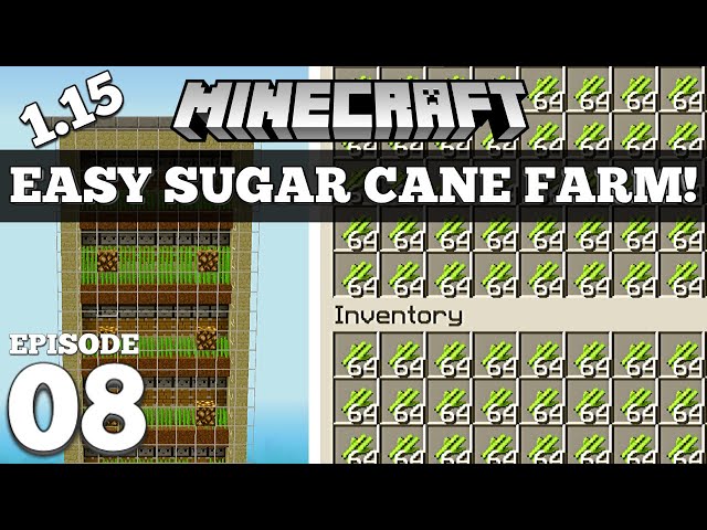Easy Sugar Cane Farm [AUTO] Minecraft 1.15.2+ #8