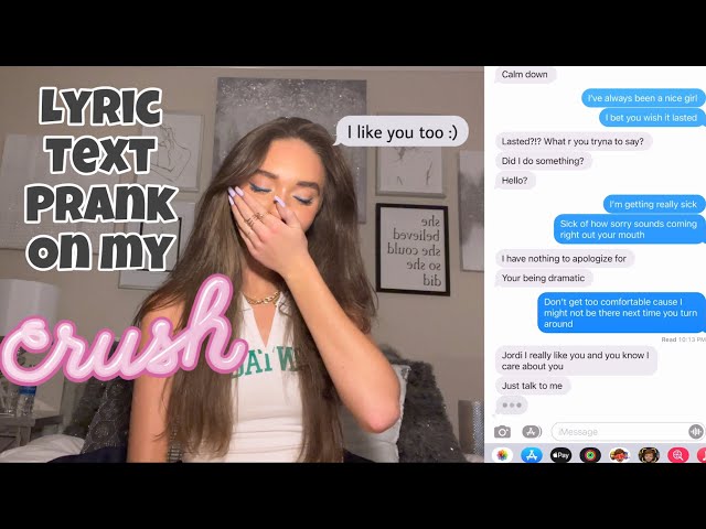 LYRIC TEXT PRANK ON MY CRUSH (HE ASKED ME OUT??!) TATE MCRAE ~ WHAT WOULD YOU DO