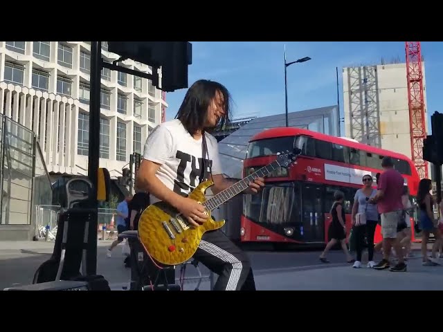 Awesome Street Talent! Guns N' Roses Sweet Child O' Mine, Miguel Montalban Authentic Guitar Cover