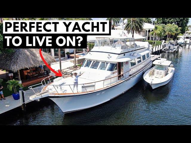 $795,000 1991 HATTERAS 72 CLASSIC MOTOR YACHT TOUR Liveaboard on Water