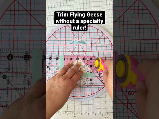 Trimming flying geese-no specialty ruler needed! #shorts #quilting #flyinggeese #quilt #sewing #diy